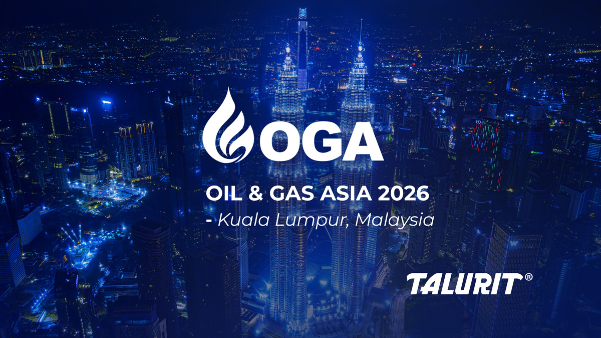 OGA-2026-Web-1200px Talurit® Night view of Kuala Lumpur city skyline with Petronas Twin Towers, OGA Oil & Gas Asia 2026 logo, event location Kuala Lumpur, Malaysia, and Talurit logo overlaid on the image. © Copyright Talurit AB. All rights reserved.