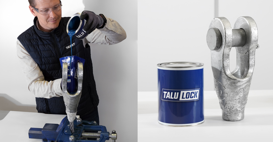 TALULOCK®-Product-photo-Wide-Website-1100px TALULOCK® wire rope socketing resing solution.