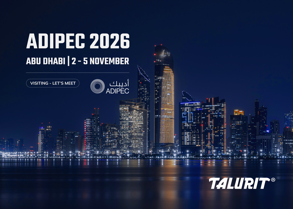 adipec-website-blog-post.-1200px Talurit® ADIPEC 2026 event poster featuring the Abu Dhabi skyline at night, with event dates of November 2–5 and the Talurit logo. © Copyright Talurit AB. All rights reserved.